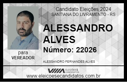 Candidato ALESSANDRO ALVES 2024 - SANT\ANA DO LIVRAMENTO - Eleições