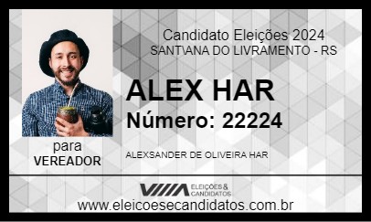 Candidato ALEX HAR 2024 - SANT\ANA DO LIVRAMENTO - Eleições