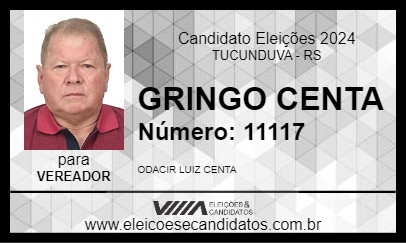 Candidato GRINGO CENTA 2024 - TUCUNDUVA - Eleições