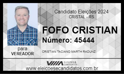 Candidato FOFO CRISTIAN 2024 - CRISTAL - Eleições