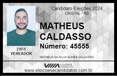 Candidato MATHEUS CALDASSO 2024 - CRISTAL - Eleições