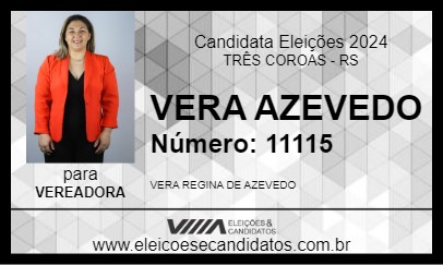 Candidato VERA AZEVEDO 2024 - TRÊS COROAS - Eleições