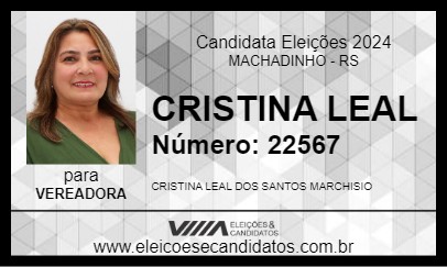 Candidato CRISTINA LEAL 2024 - MACHADINHO - Eleições