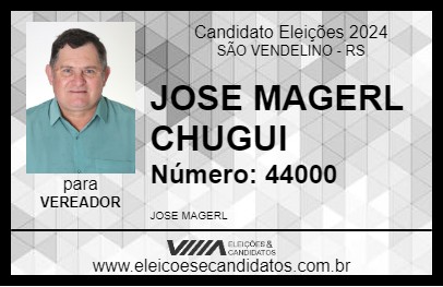 Candidato JOSE MAGERL CHUGUI 2024 - SÃO VENDELINO - Eleições