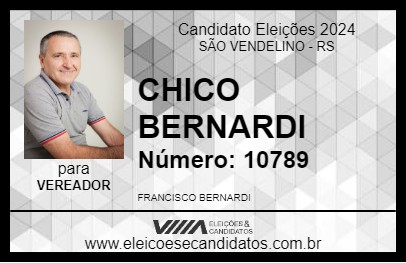 Candidato CHICO BERNARDI 2024 - SÃO VENDELINO - Eleições