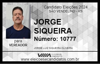 Candidato JORGE SIQUEIRA 2024 - SÃO VENDELINO - Eleições