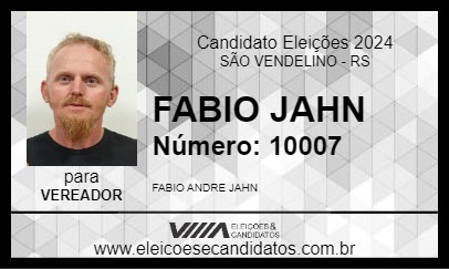 Candidato FABIO JAHN 2024 - SÃO VENDELINO - Eleições