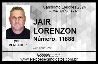 Candidato JAIR LORENZON 2024 - NOVA BRÉSCIA - Eleições