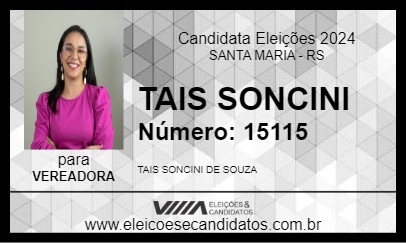 Candidato TAIS SONCINI 2024 - SANTA MARIA - Eleições