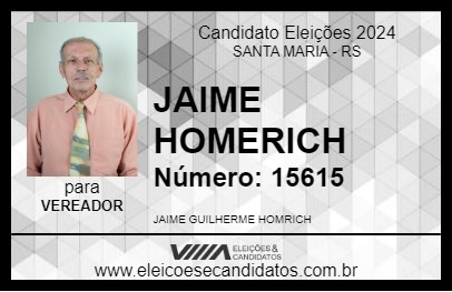 Candidato JAIME HOMRICH 2024 - SANTA MARIA - Eleições