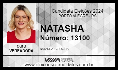 Candidato NATASHA 2024 - PORTO ALEGRE - Eleições