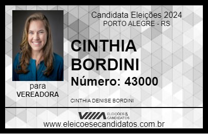 Candidato CINTHIA BORDINI 2024 - PORTO ALEGRE - Eleições