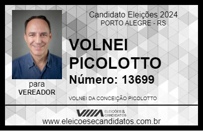 Candidato VOLNEI PICOLOTTO 2024 - PORTO ALEGRE - Eleições