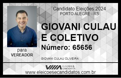 Candidato GIOVANI CULAU E COLETIVO 2024 - PORTO ALEGRE - Eleições