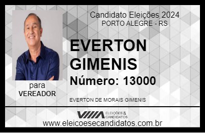 Candidato EVERTON GIMENIS 2024 - PORTO ALEGRE - Eleições