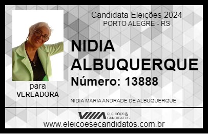 Candidato NIDIA ALBUQUERQUE 2024 - PORTO ALEGRE - Eleições