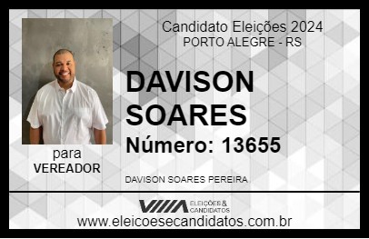 Candidato DAVISON SOARES 2024 - PORTO ALEGRE - Eleições