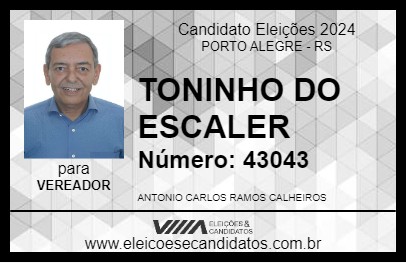 Candidato TONINHO DO ESCALER 2024 - PORTO ALEGRE - Eleições