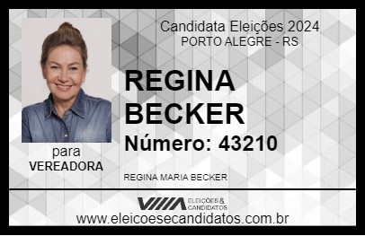 Candidato REGINA BECKER 2024 - PORTO ALEGRE - Eleições