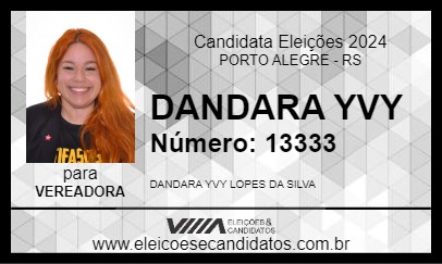 Candidato DANDARA YVY 2024 - PORTO ALEGRE - Eleições