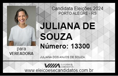 Candidato JULIANA DE SOUZA 2024 - PORTO ALEGRE - Eleições