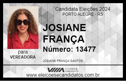 Candidato JOSIANE FRANÇA 2024 - PORTO ALEGRE - Eleições