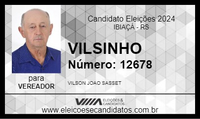 Candidato VILSINHO 2024 - IBIAÇÁ - Eleições