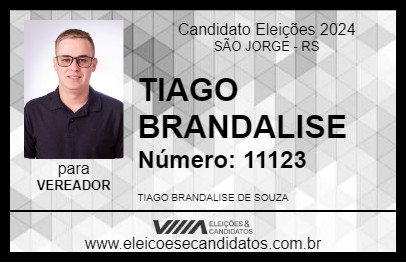 Candidato TIAGO BRANDALISE 2024 - SÃO JORGE - Eleições