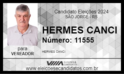 Candidato HERMES CANCI 2024 - SÃO JORGE - Eleições