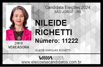 Candidato NILEIDE MARQUES RICHETTI 2024 - SÃO JORGE - Eleições