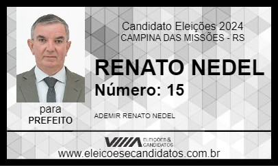 Candidato RENATO NEDEL 2024 - CAMPINA DAS MISSÕES - Eleições