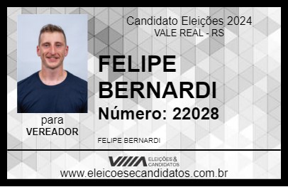 Candidato FELIPE BERNARDI 2024 - VALE REAL - Eleições