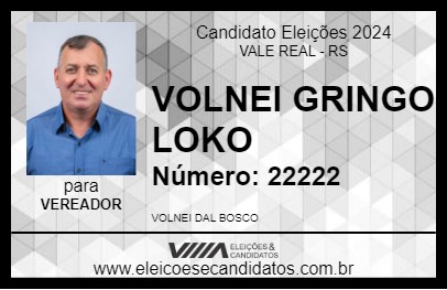 Candidato VOLNEI GRINGO LOKO 2024 - VALE REAL - Eleições