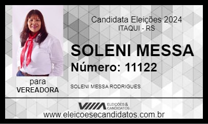 Candidato SOLENI MESSA 2024 - ITAQUI - Eleições