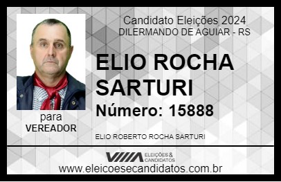 Candidato ELIO ROCHA SARTURI 2024 - DILERMANDO DE AGUIAR - Eleições