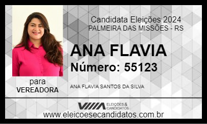 Candidato ANA FLAVIA 2024 - PALMEIRA DAS MISSÕES - Eleições