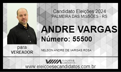 Candidato ANDRE VARGAS 2024 - PALMEIRA DAS MISSÕES - Eleições