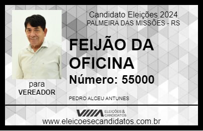 Candidato FEIJÃO DA OFICINA 2024 - PALMEIRA DAS MISSÕES - Eleições