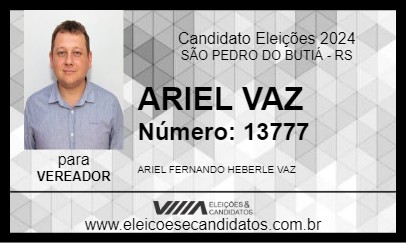 Candidato ARIEL VAZ 2024 - SÃO PEDRO DO BUTIÁ - Eleições