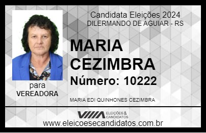 Candidato MARIA CEZIMBRA 2024 - DILERMANDO DE AGUIAR - Eleições