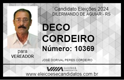 Candidato DECO CORDEIRO 2024 - DILERMANDO DE AGUIAR - Eleições