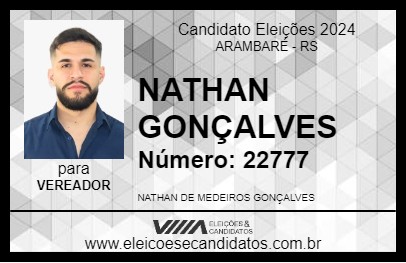 Candidato NATHAN GONÇALVES 2024 - ARAMBARÉ - Eleições