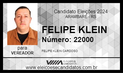 Candidato FELIPE KLEIN 2024 - ARAMBARÉ - Eleições