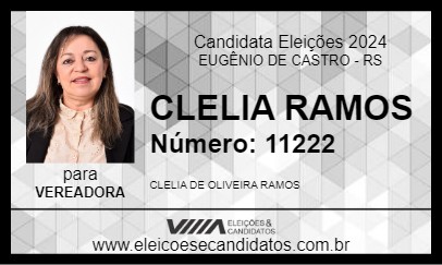 Candidato CLELIA RAMOS 2024 - EUGÊNIO DE CASTRO - Eleições