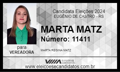 Candidato MARTA MATZ 2024 - EUGÊNIO DE CASTRO - Eleições