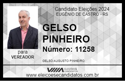 Candidato GELSO PINHEIRO 2024 - EUGÊNIO DE CASTRO - Eleições