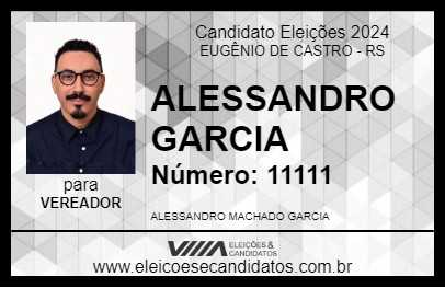 Candidato ALESSANDRO GARCIA 2024 - EUGÊNIO DE CASTRO - Eleições