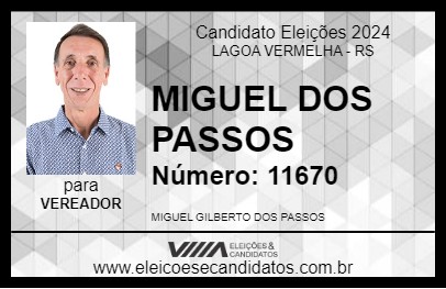 Candidato MIGUEL DOS PASSOS 2024 - LAGOA VERMELHA - Eleições