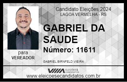 Candidato GABRIEL DA SAUDE 2024 - LAGOA VERMELHA - Eleições