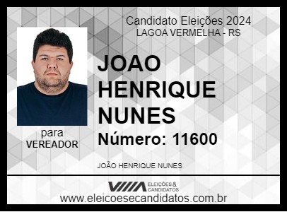 Candidato JOAO HENRIQUE NUNES 2024 - LAGOA VERMELHA - Eleições